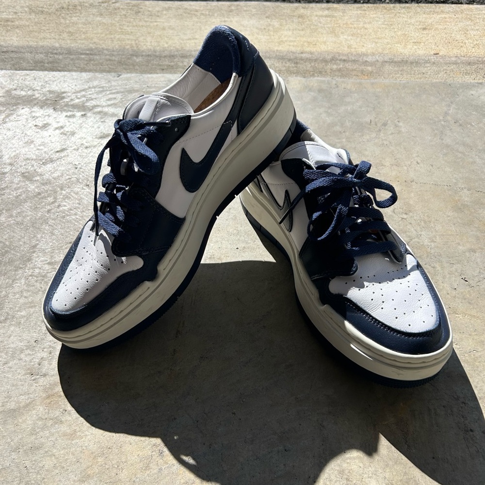 Nike Jordan Men's Navy and White Sneakers